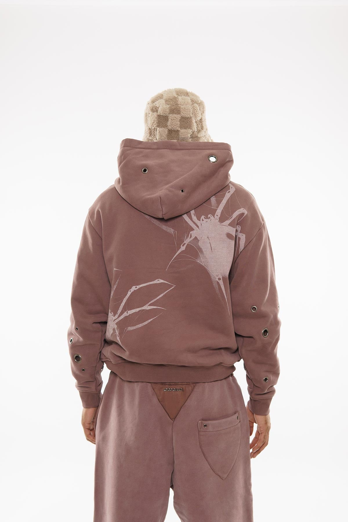 Unknown Garment-dyed, heavyweight cotton fleece cropped pullover hoodie