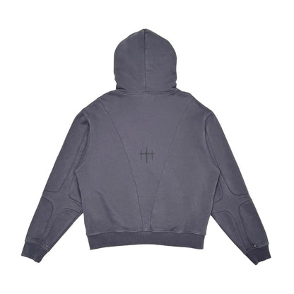 Unknown garment-dyed, heavyweight cotton fleece pullover hoodie