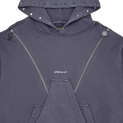 Unknown garment-dyed, heavyweight cotton fleece pullover hoodie