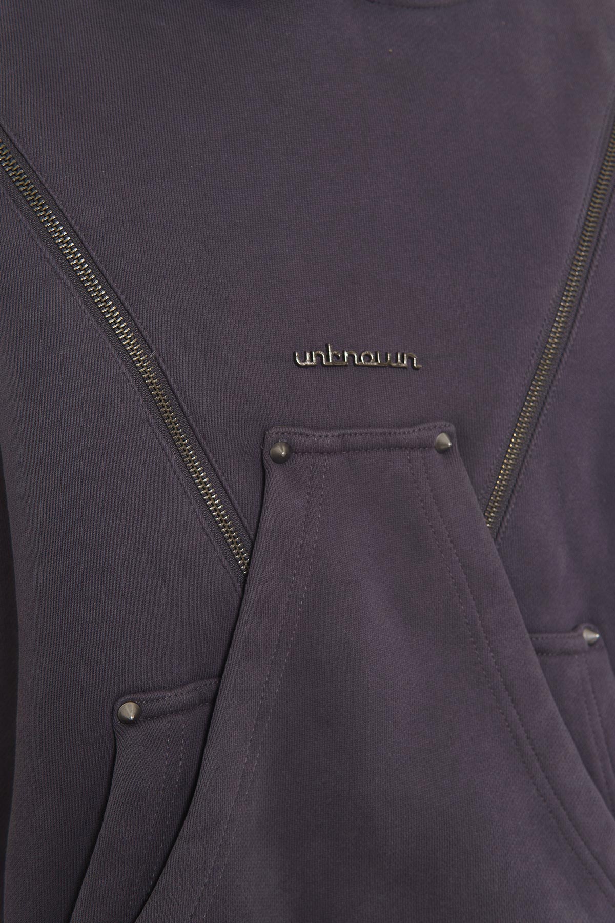 Unknown garment-dyed, heavyweight cotton fleece pullover hoodie