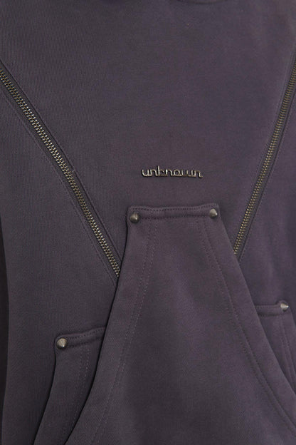 Unknown garment-dyed, heavyweight cotton fleece pullover hoodie