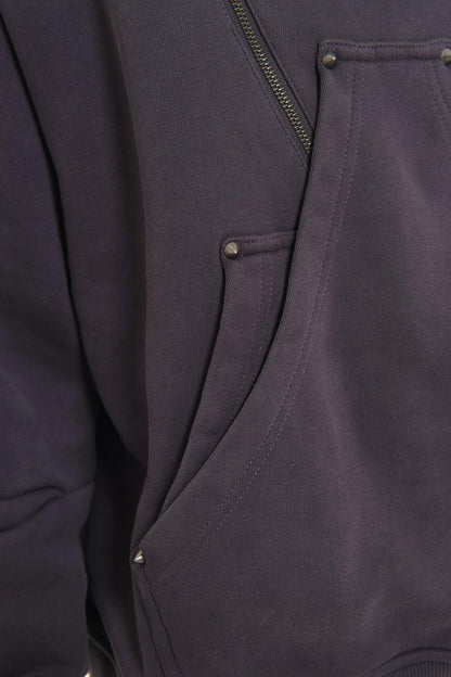 Unknown garment-dyed, heavyweight cotton fleece pullover hoodie