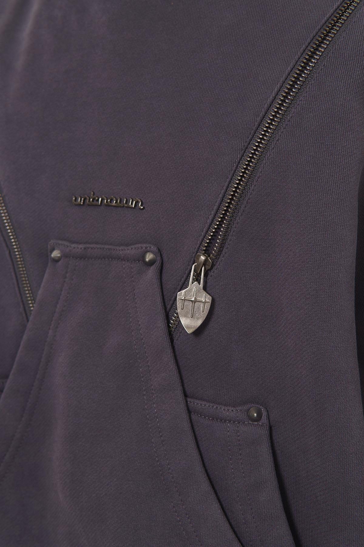 Unknown garment-dyed, heavyweight cotton fleece pullover hoodie