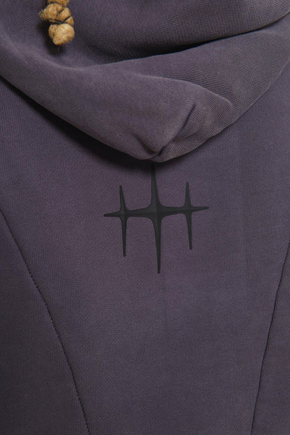 Unknown garment-dyed, heavyweight cotton fleece pullover hoodie