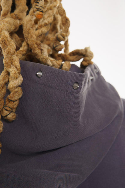 Unknown garment-dyed, heavyweight cotton fleece pullover hoodie