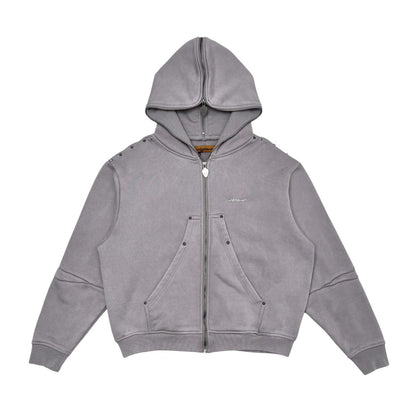 Unknown garment dyed full-zip hoodie