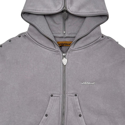 Unknown garment dyed full-zip hoodie