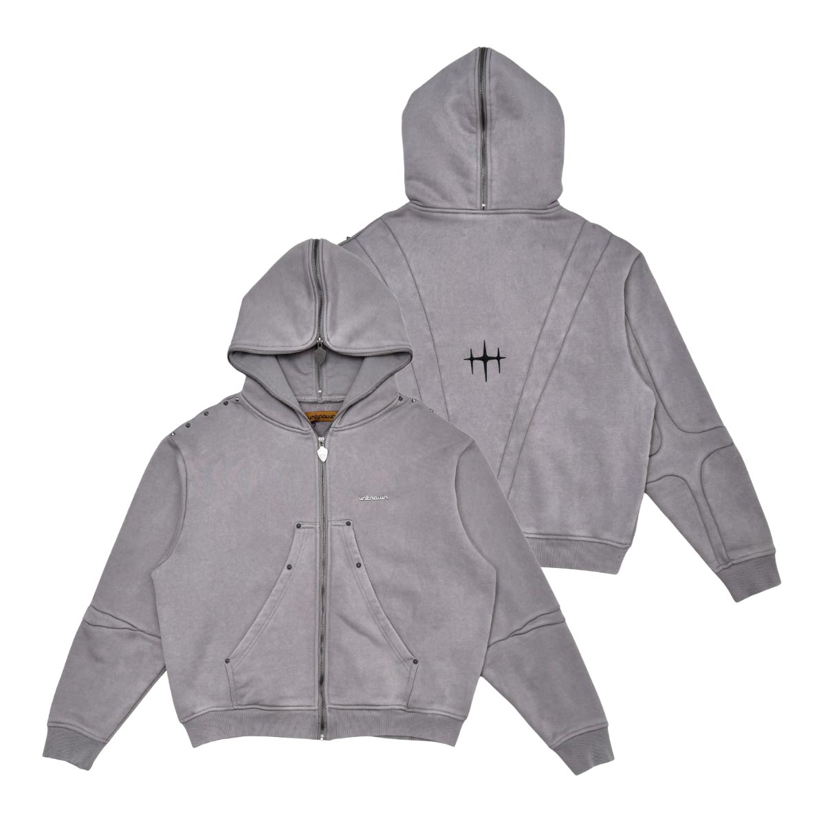 Unknown garment dyed full-zip hoodie