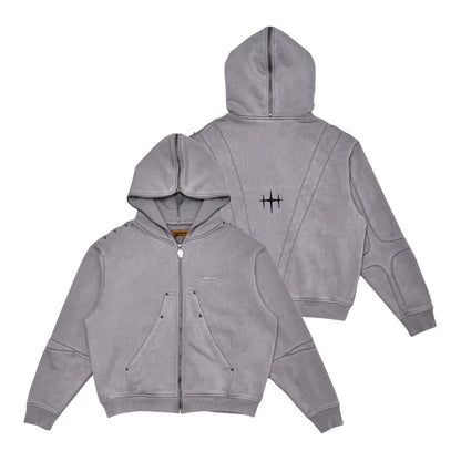 Unknown garment dyed full-zip hoodie