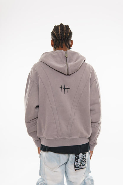 Unknown garment dyed full-zip hoodie