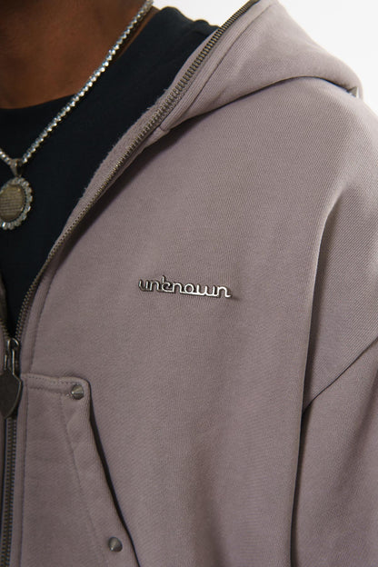 Unknown garment dyed full-zip hoodie