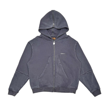Unknown garment dyed full-zip hoodie