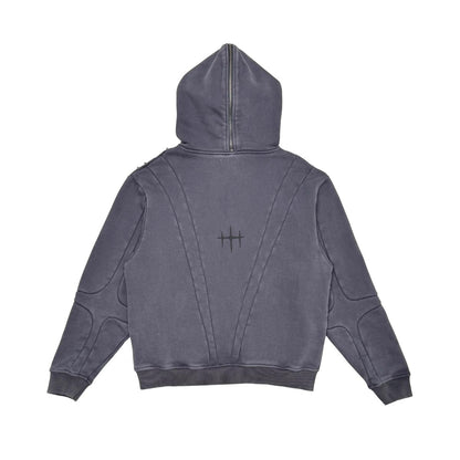 Unknown garment dyed full-zip hoodie