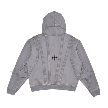 Unknown garment dyed cotton fleece pullover hoodie
