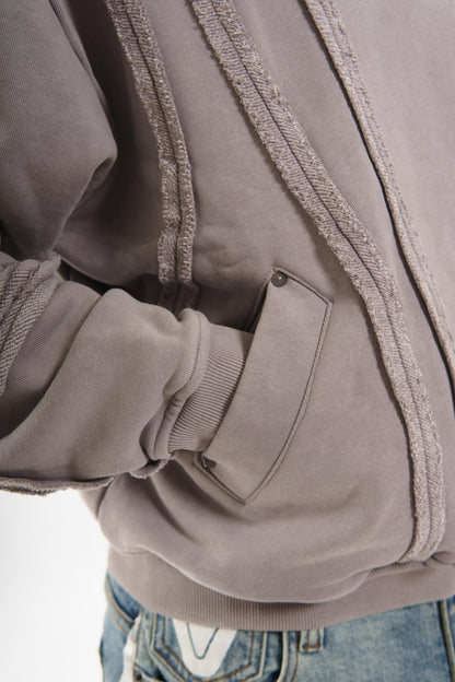 Unknown garment dyed cotton fleece pullover hoodie