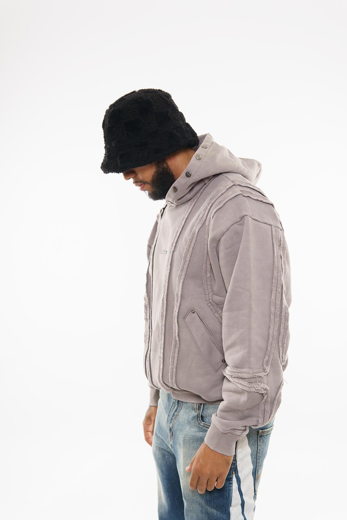 Unknown garment dyed cotton fleece pullover hoodie