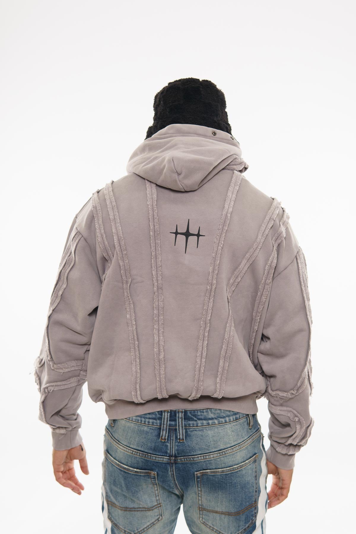 Unknown garment dyed cotton fleece pullover hoodie