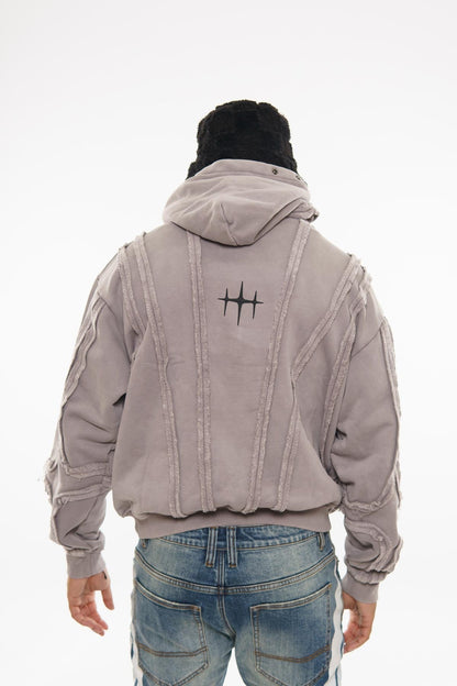 Unknown garment dyed cotton fleece pullover hoodie
