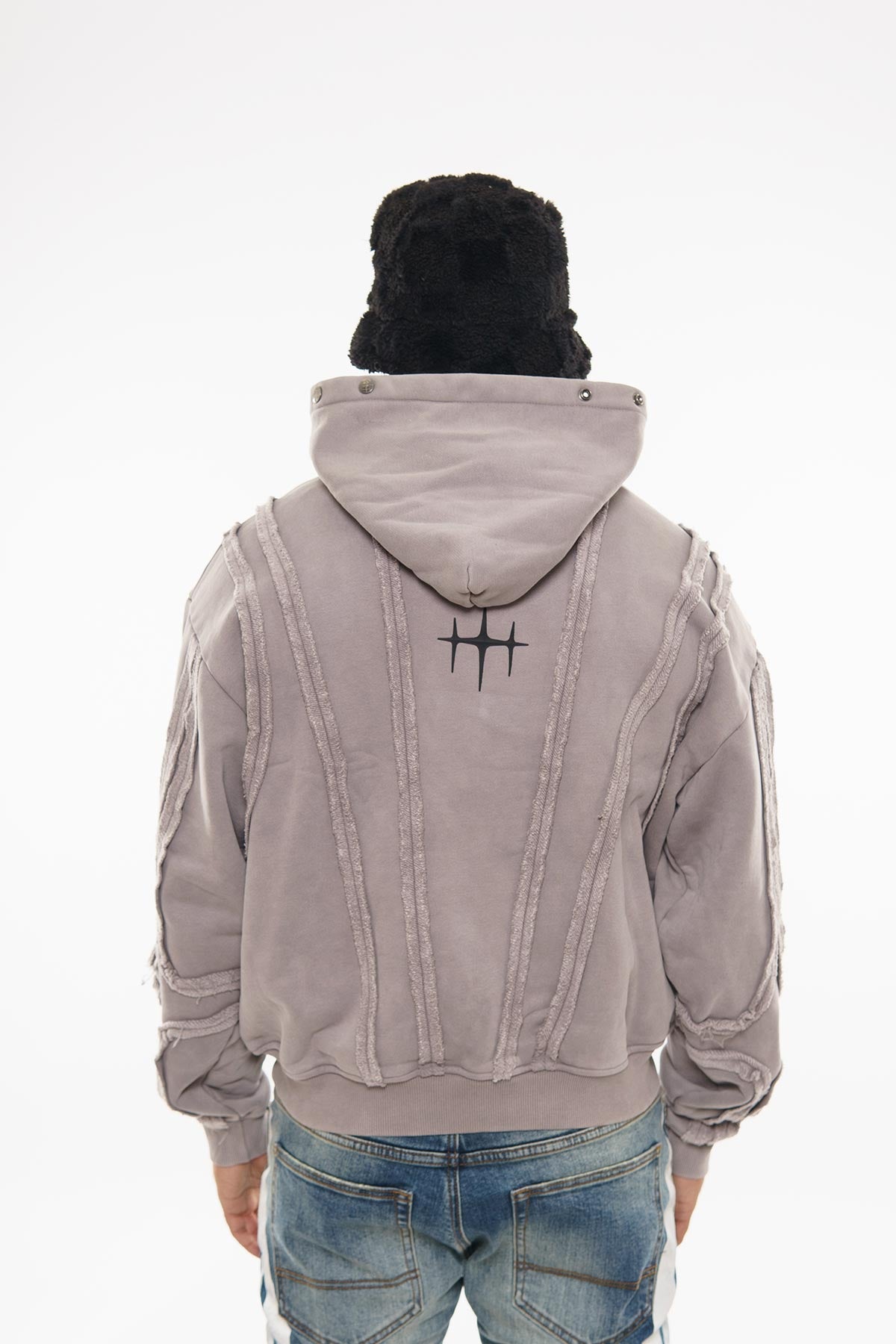 Unknown garment dyed cotton fleece pullover hoodie