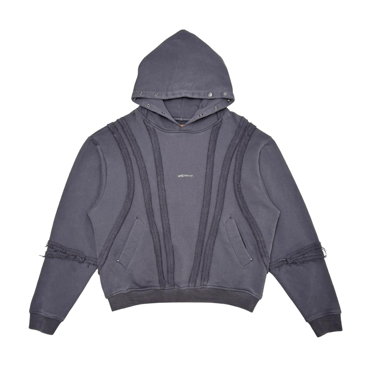 Unknown garment dyed cotton fleece pullover hoodie