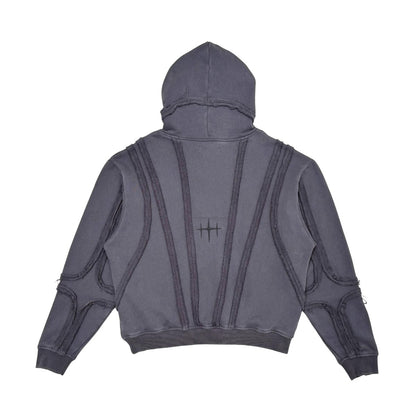 Unknown garment dyed cotton fleece pullover hoodie