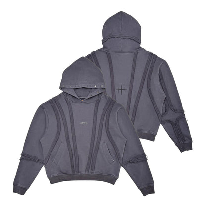 Unknown garment dyed cotton fleece pullover hoodie