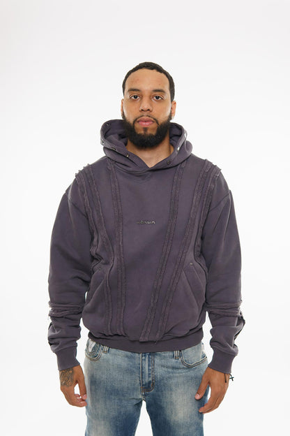 Unknown garment dyed cotton fleece pullover hoodie