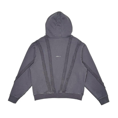 Unknown washed effect full-zip hoodie
