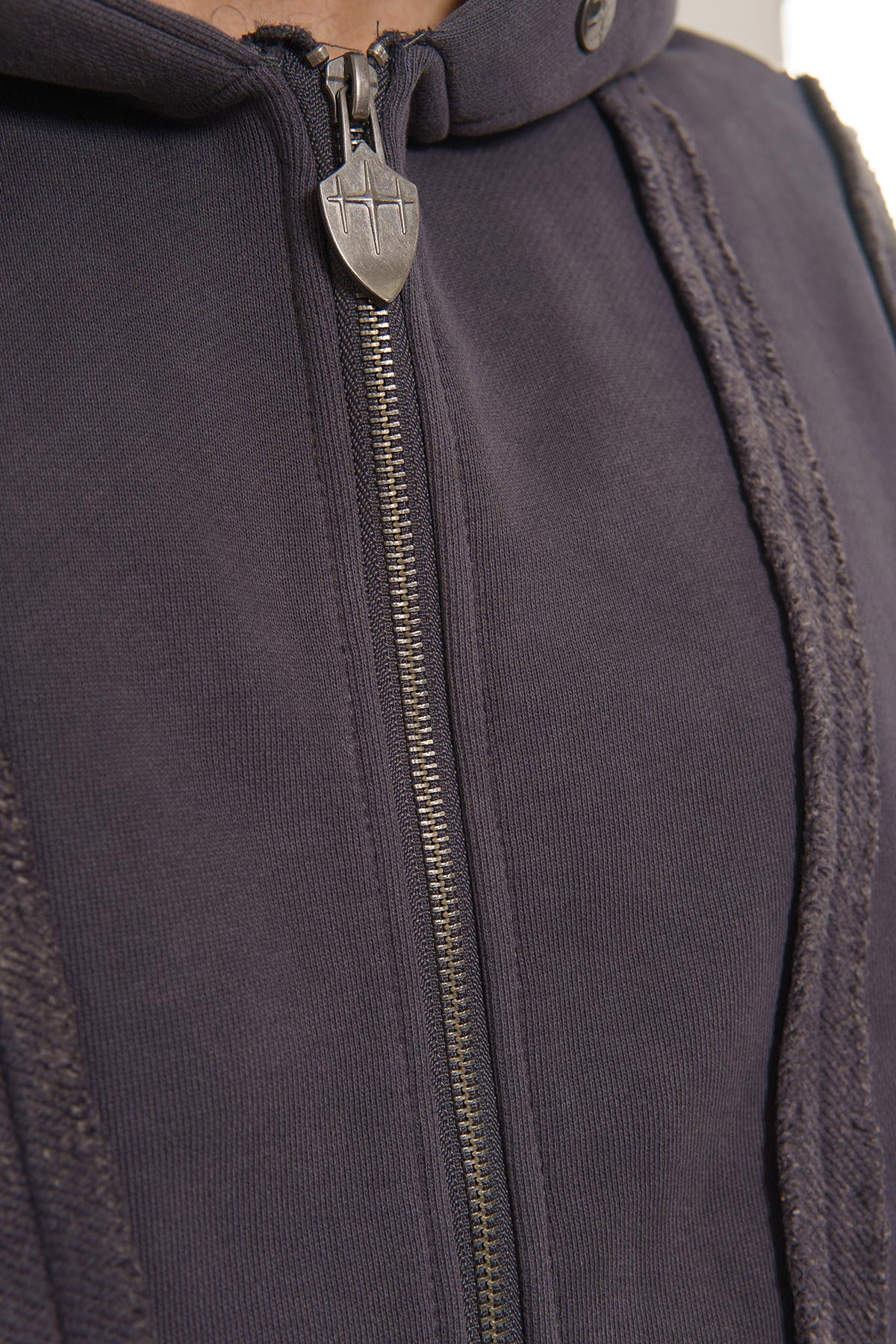 Unknown washed effect full-zip hoodie