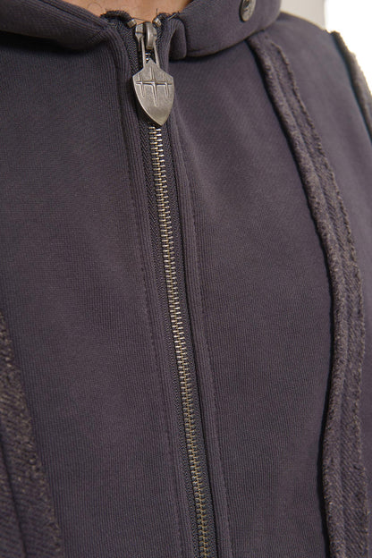 Unknown washed effect full-zip hoodie