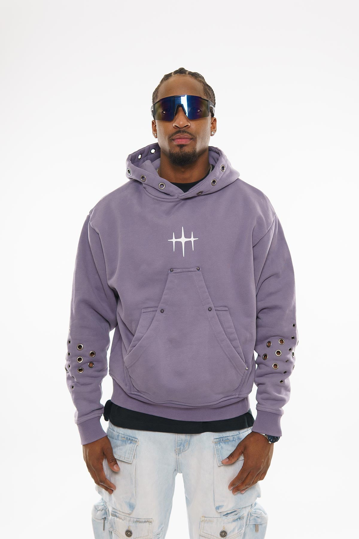 Unknown washed effect pullover hoodie