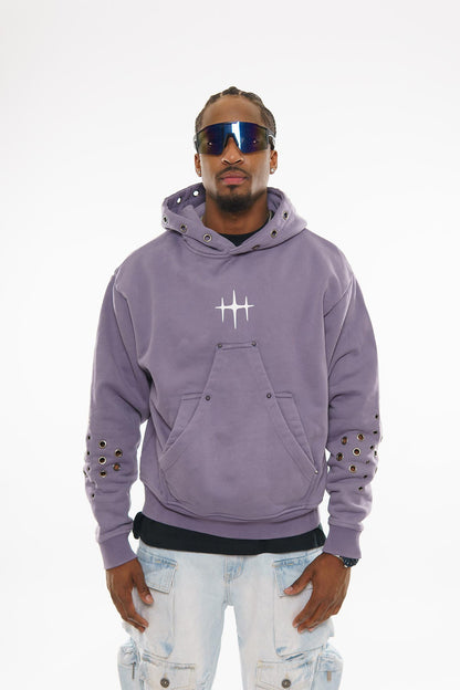 Unknown washed effect pullover hoodie