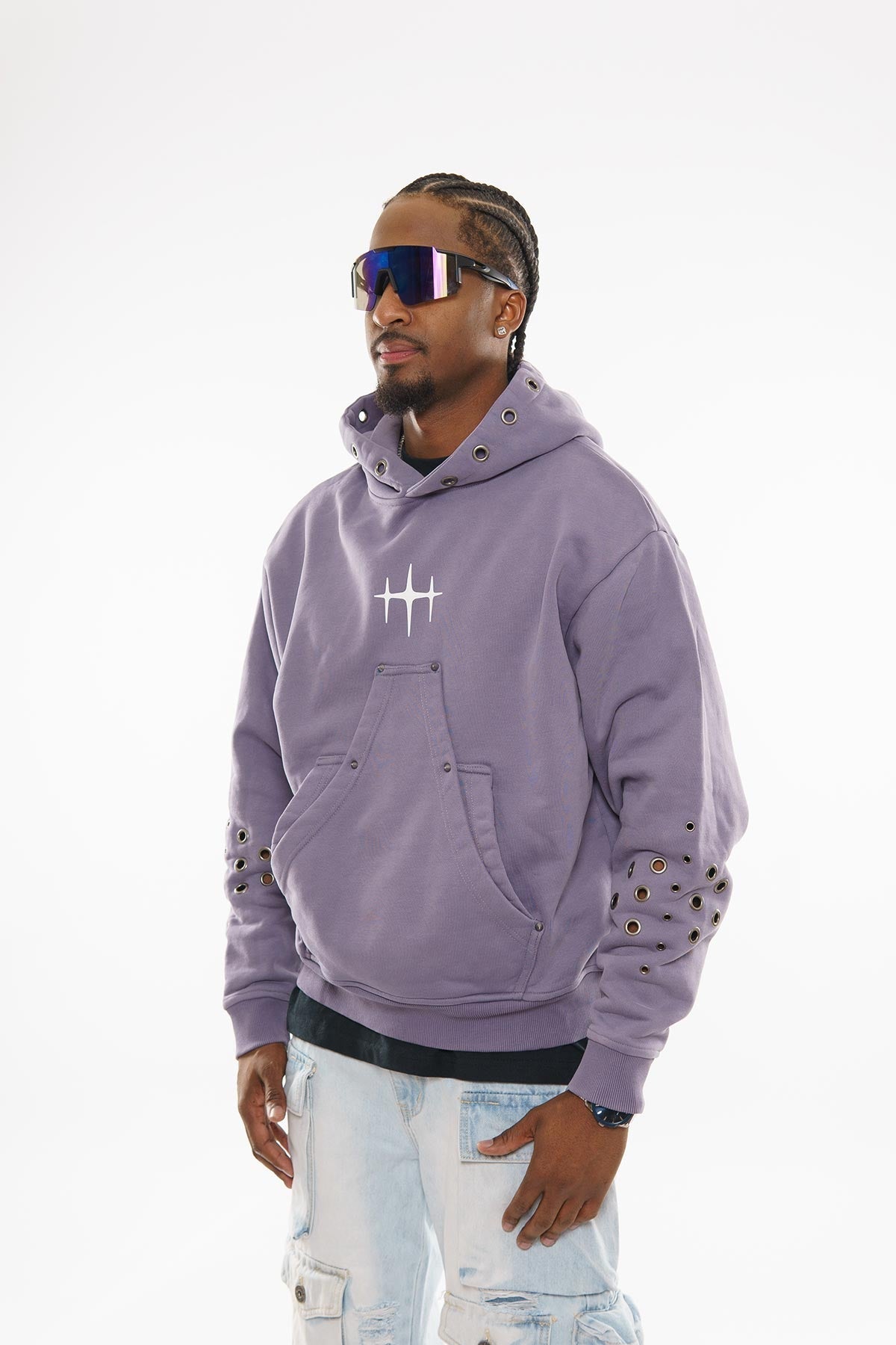 Unknown washed effect pullover hoodie