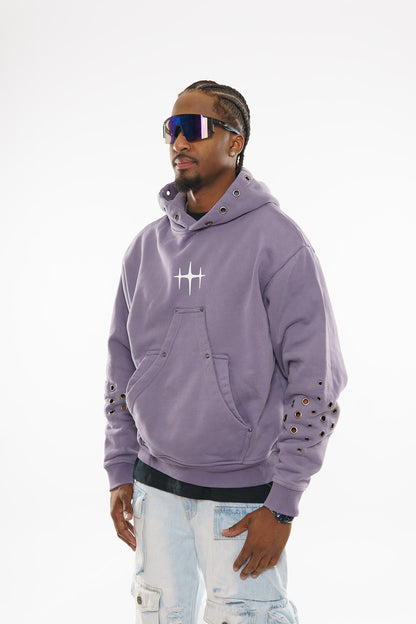 Unknown washed effect pullover hoodie