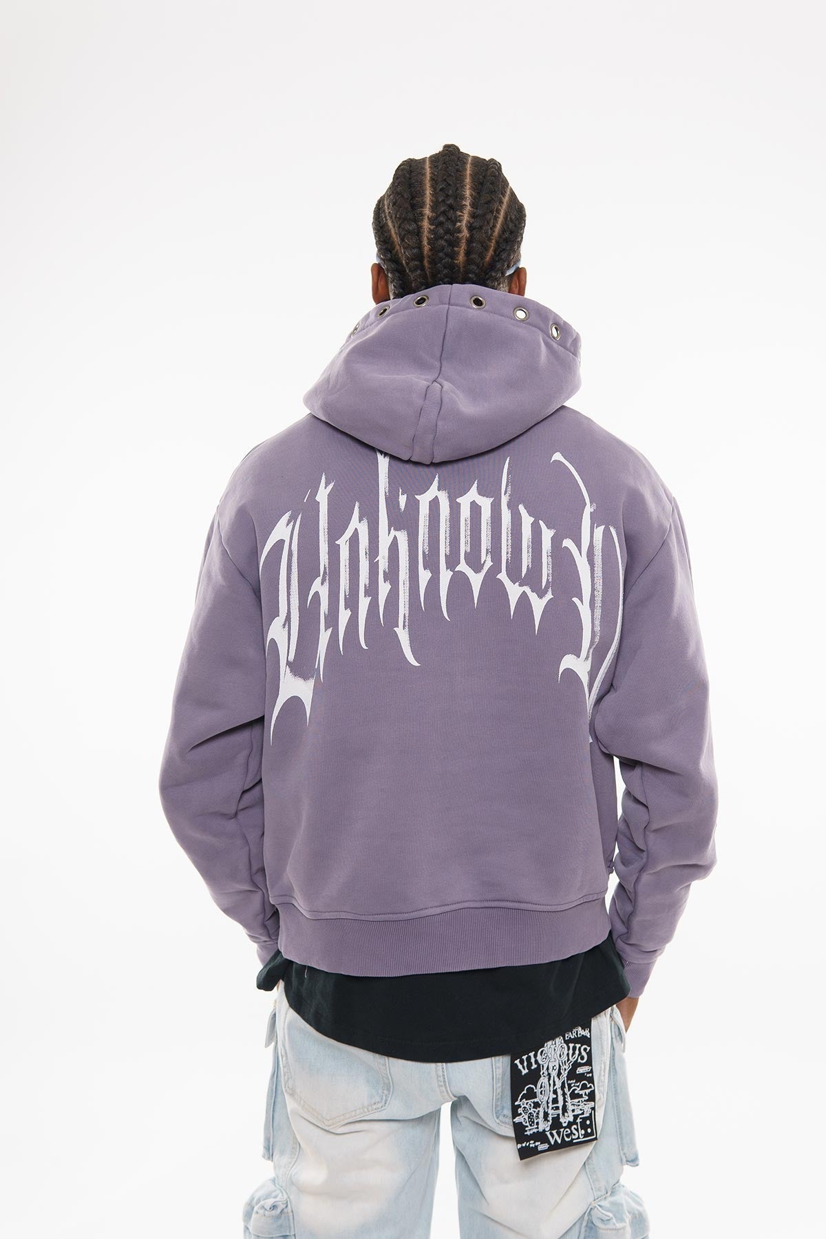 Unknown washed effect pullover hoodie