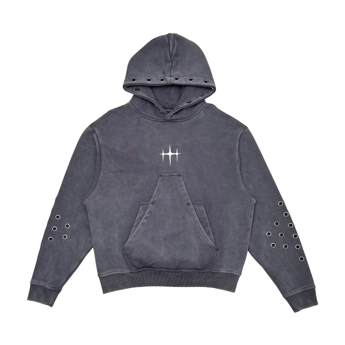 Unknown washed effect pullover hoodie