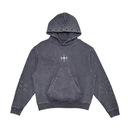 Unknown washed effect pullover hoodie