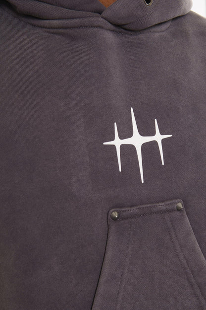 Unknown washed effect pullover hoodie