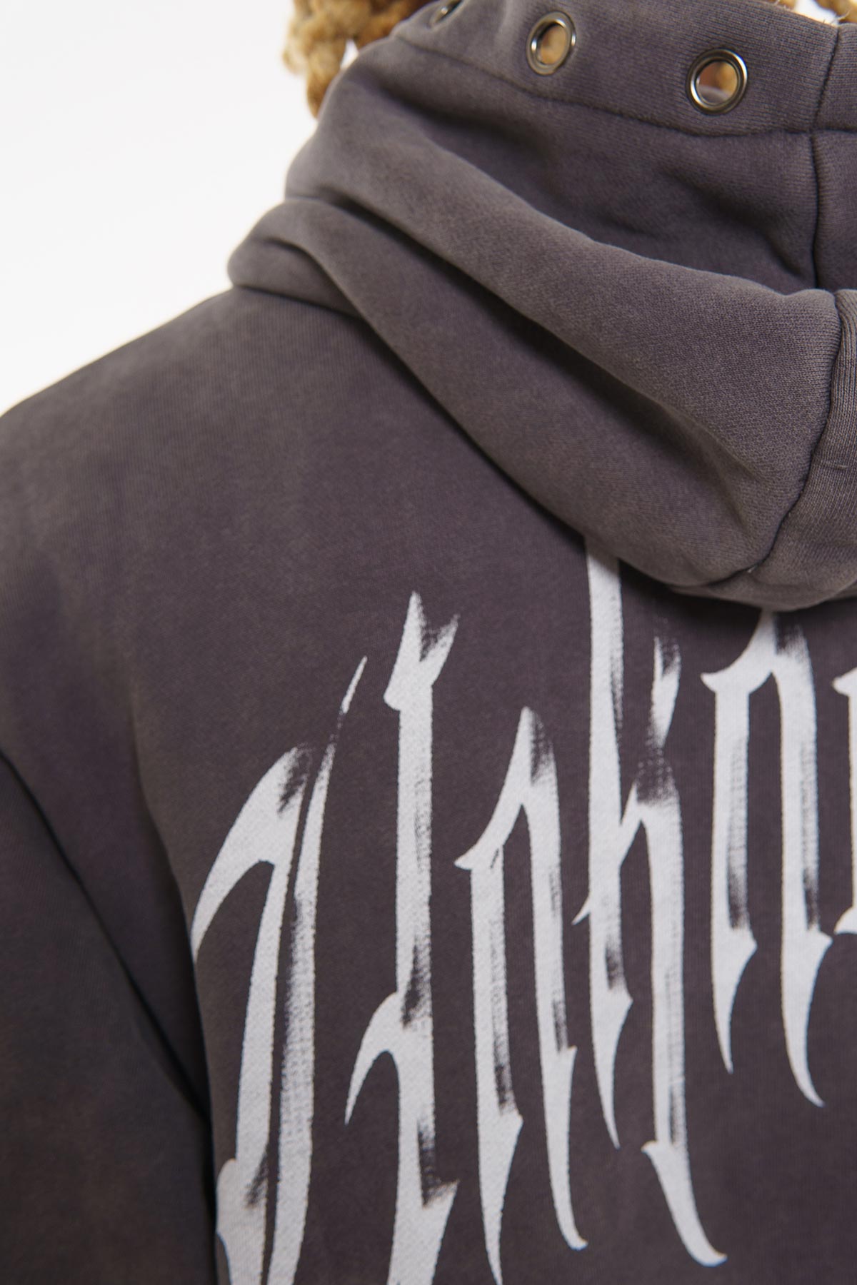 Unknown washed effect pullover hoodie