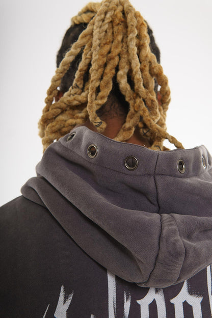 Unknown washed effect pullover hoodie