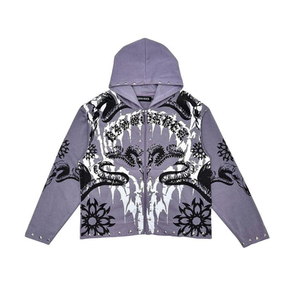 Diss the order skull zip up hoodie