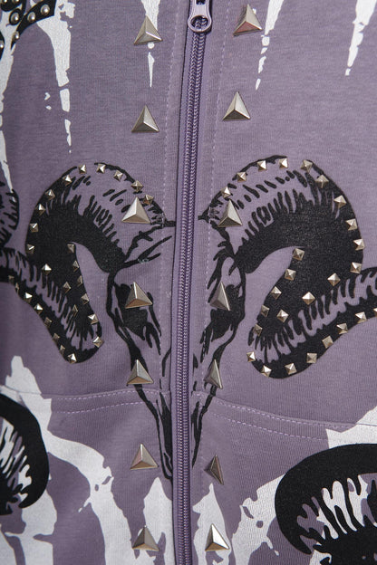 Diss the order skull zip up hoodie