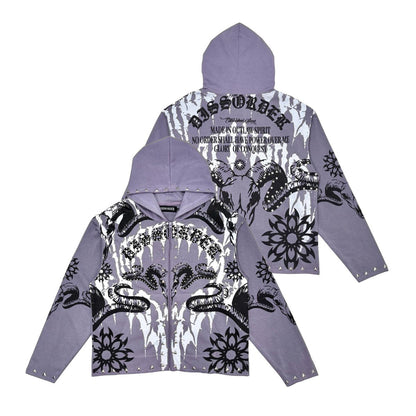 Diss the order skull zip up hoodie