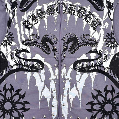 Diss the order skull zip up hoodie