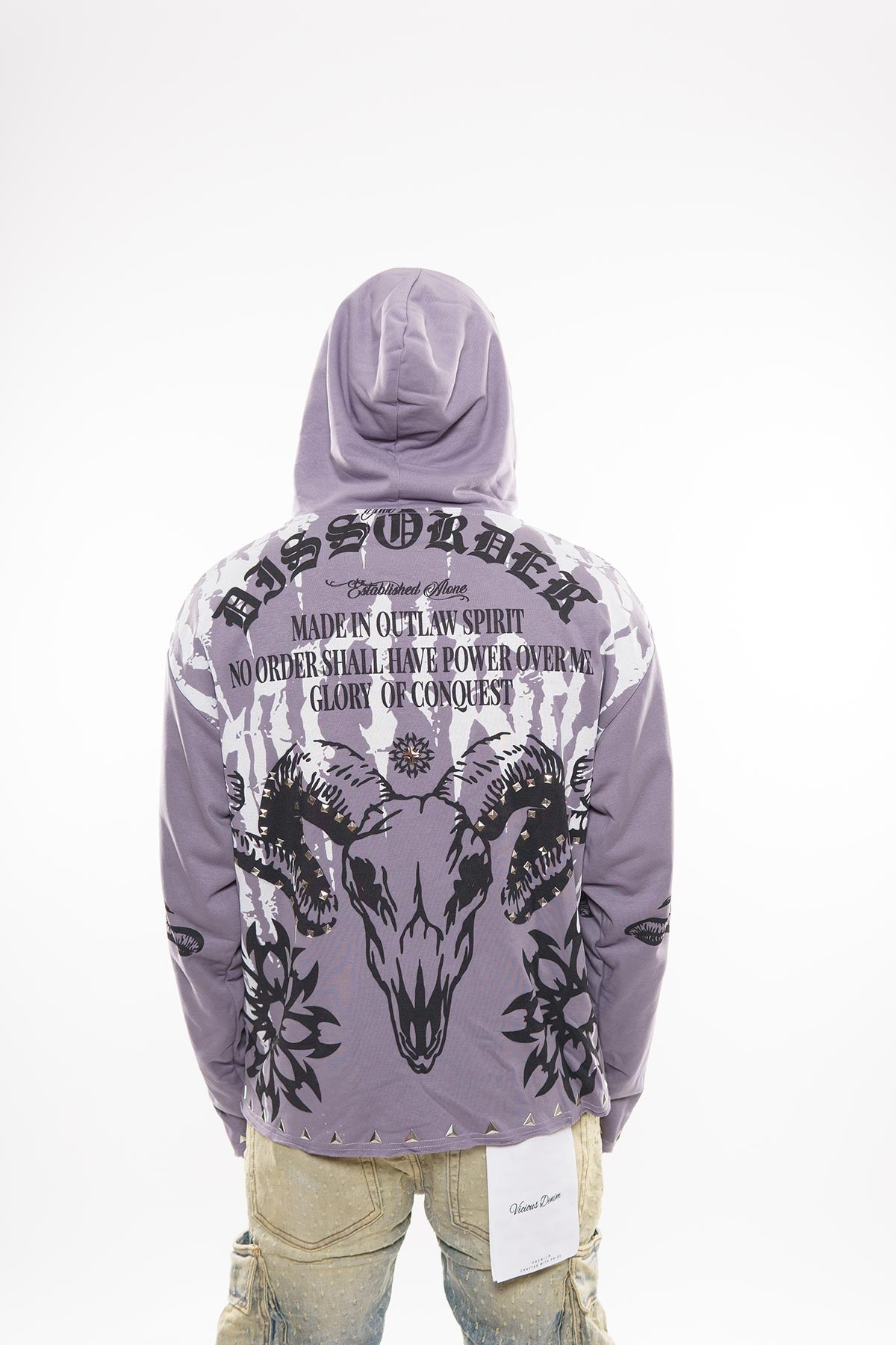 Diss the order skull zip up hoodie
