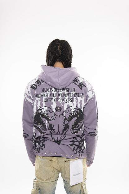 Diss the order skull zip up hoodie