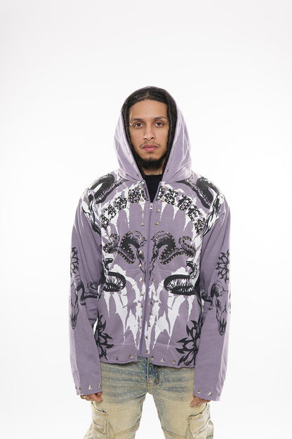 Diss the order skull zip up hoodie