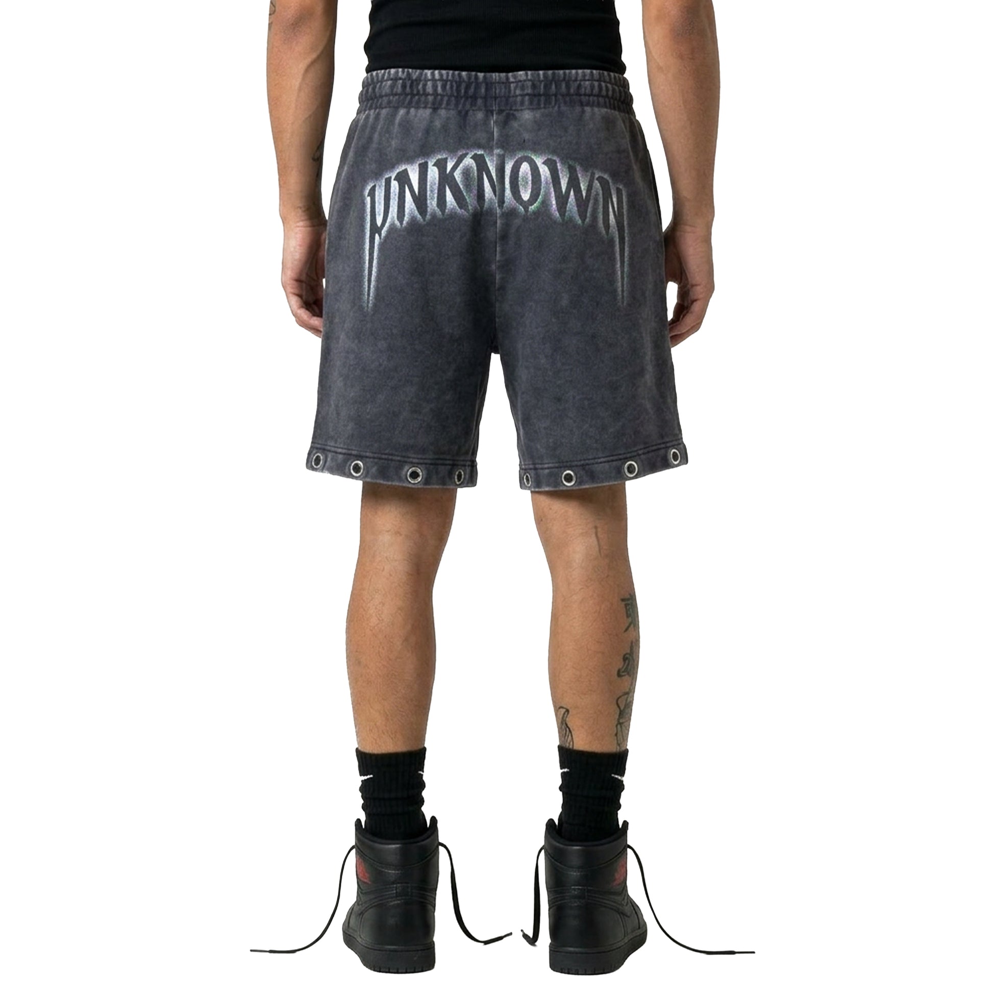 Drawstring printed washed shorts by Unknown - 7 | Vie+Riche