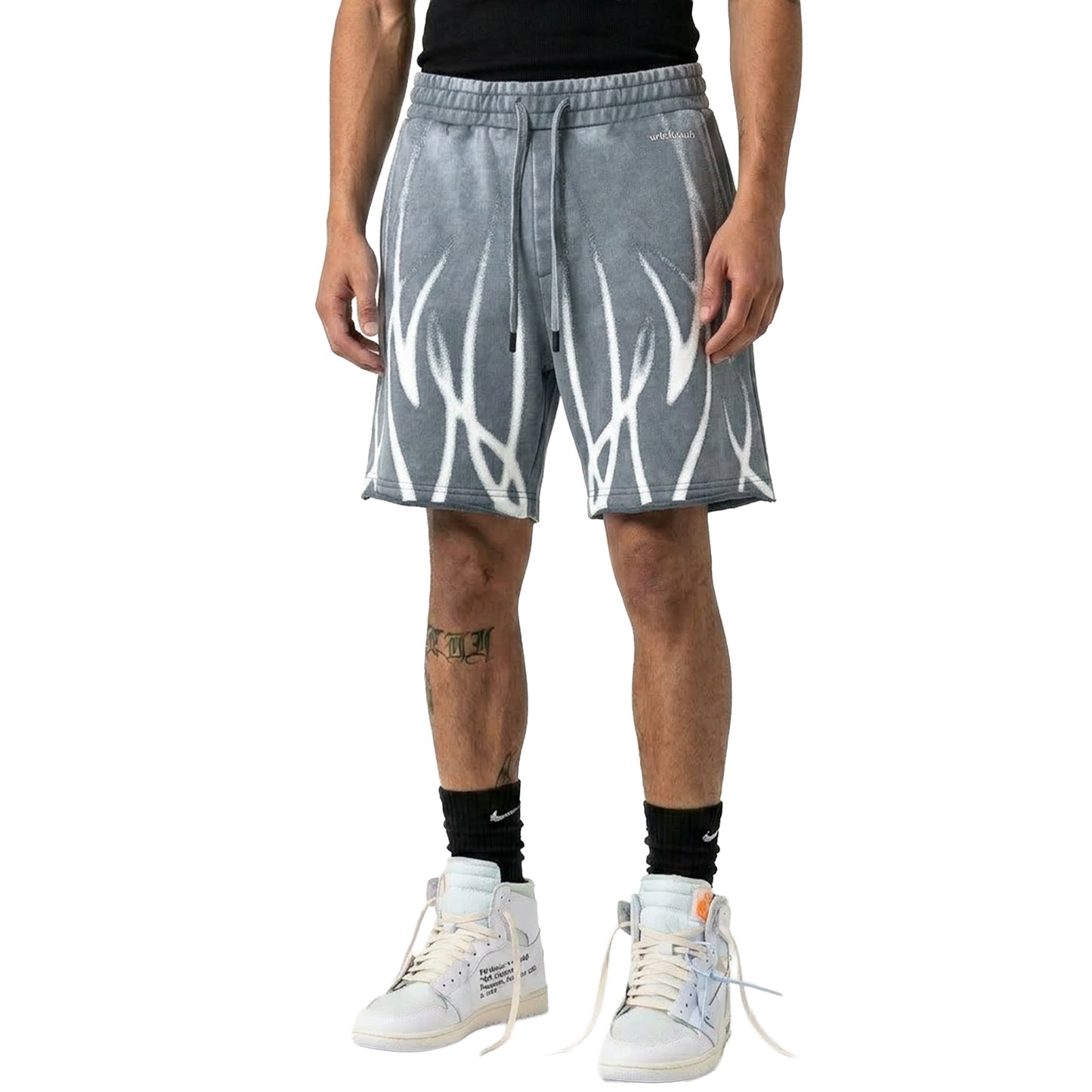 Faded flames washed shorts by Unknown - 4 | Vie+Riche