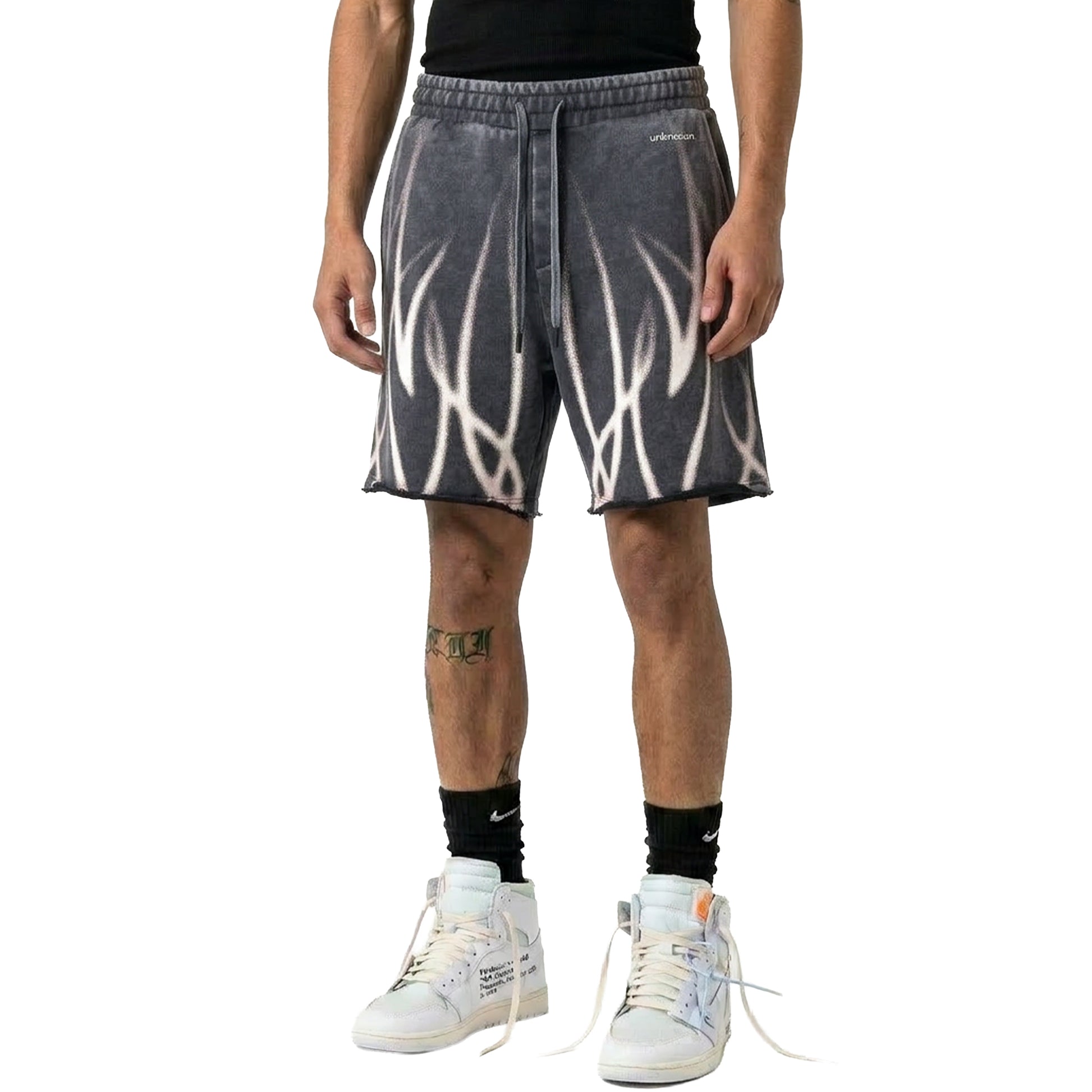 Faded flames washed shorts by Unknown - 1 | Vie+Riche